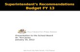 Fy13 Superintendent's Proposed Budget