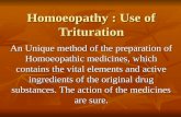Homoeopathy : Use of Trituration