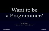 TGA2013 Presentation: Want to be a Programmer?