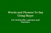 Words and phrases to say using skype