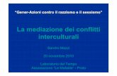 Lo strumento della mediazione nei conflitti interculturali - Sandro Mazzi