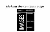 Making the contents page production log