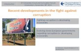 Recent Developments in fight against corruption