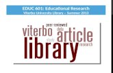 EDUC 601: Library Research