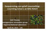 Sequencing run grief counseling: counting kmers at MG-RAST