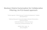 Boolean matrix factorisation for collaborative filtering