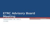 Etrc advisory board meeting