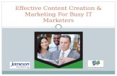 Effective Content Creation & Marketing For Busy IT Marketers