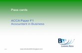 F1 Accountant in Business Passcards BPP