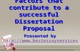 Factors that contribute to a successful dissertation proposal