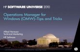 HP Operations Manager for Windows tips and tricks