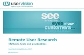 Remote usability testing and remote user research for usability