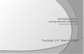 Project managing your postgrad research march 2013 for slideshare