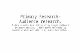 Primary research - audience research