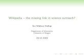 Wikipedia -- the missing link in science outreach?
