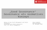 "Good Governance" - Governance als normatives Konzept