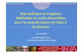 Etat hydrique et irrigation : Méthodes et outils disponibles pour la caractérisation et l'aide à la décision