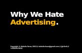 Why We Hate Advertising