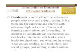 Introduction to Goodreads Instructional Presentation - by Lorinda Jones