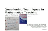 Workshop on Questioning Techniques in Primary Maths