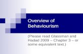 Behaviourism 2011 version