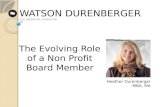 The evolving role of a non profit board member