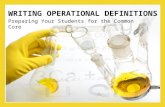 CCSS: Writing Operational Definitions
