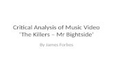 Critical analysis of music video ‘the killers – mr bightside’