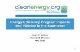 Energy Efficiency Program Impacts and Policies in the Southeast