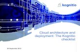 Cloud architecture and deployment: The Kognitio checklist, Nigel Sanctuary, Kognitio