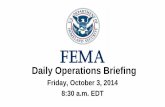 FEMA Daily Operations Briefing for Oct 3, 2014