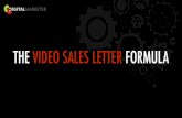 Video Sales Letter Formula