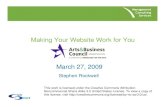 Make Your Website Work for You, March 27, 2009