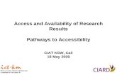 Access and Availability of Research Results: Pathways to Accessibility
