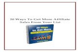 20 ways to get more affiliate sales from your list