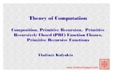 Theory of Computation (Fall 2014): Composition, Primitive Recursion, Primitive Recursively Closed Function Classes, Primitive Recursive Functions