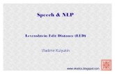 Speech & NLP (Fall 2014): Levenshtein Edit Distance