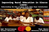 Solar Power / ICT impacts on Education in Sierra Leone