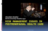Risk management issues inpostmenopausal health care