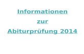 Informationen zur Abiturprüfung 2014