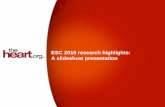 ESC 2010 Research Highlights : A slideshow presentation