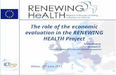 The role of the economic evaluation in the RENEWING HEALTH Project. Silvia Mancin