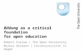 Bildung as a critical foundation for open education