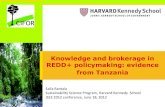 Knowledge and brokerage in REDD+ policymaking: evidence from Tanzania