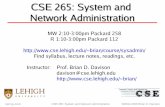 CSE 265: System and CSE 265: System and Network