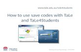 T4S:  How to use save codes