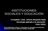 Instituciones sociales y educación