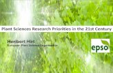 Heribert Hirt - Plant Sciences Research Priorities in the 21st Century