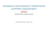 Overseas contingency operations support assignment
