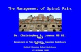 The Management Of Spinal Pain Presented At Back Show 4.10.09